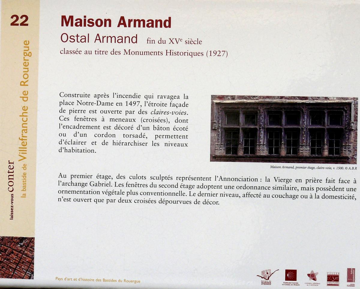 Villefranche-de-Rouergue - Maison Armand - Panneau d'information 