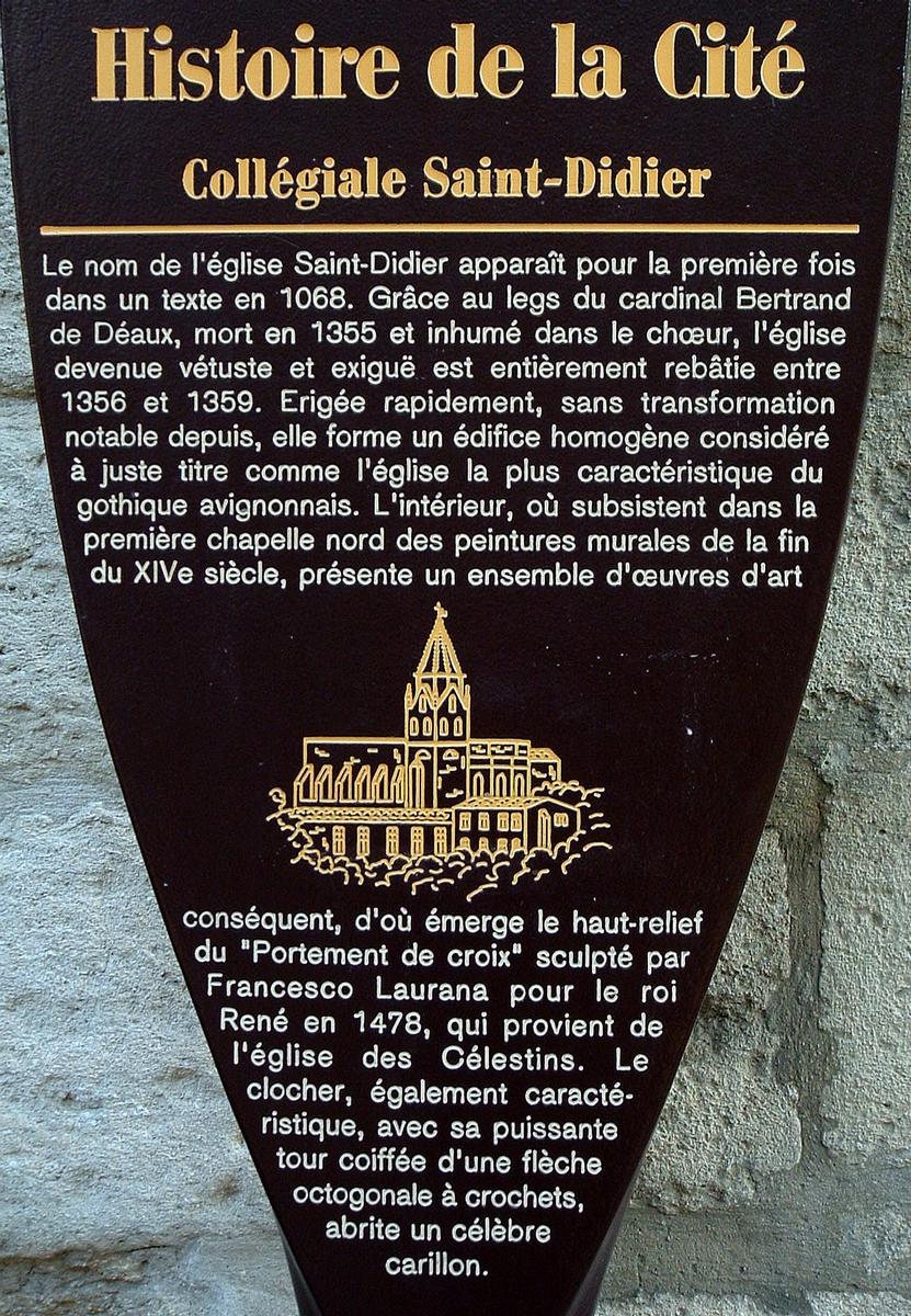 Avignon - Collégiale Saint-Didier, place Saint-Didier - Panneau d'information 