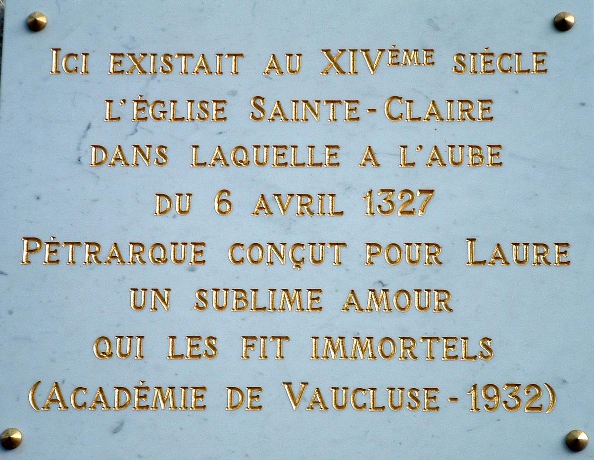 Avignon - Couvent de Sainte-Claire, rue du Roi-René - Plaque commémorative 