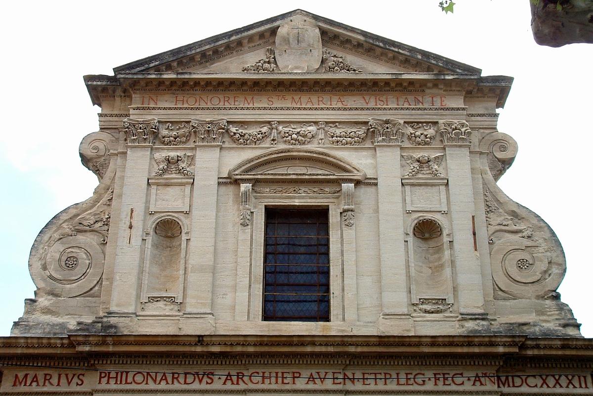 Avignon - Chapelle de la Visitation, rue Paul-Saïn - Façade - Partie supérieure 