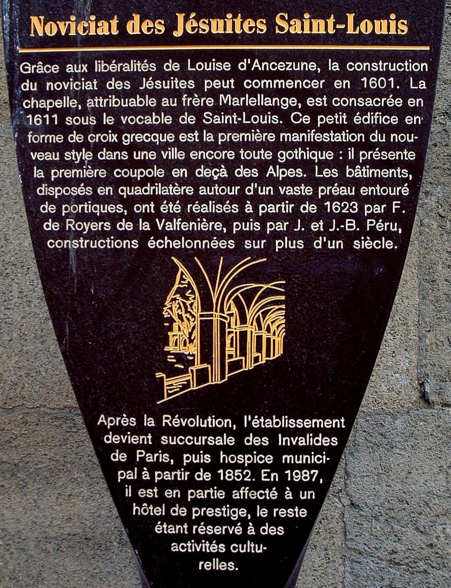 Avignon - Noviciat des Jésuites Saint-Louis - Panneau d'information 