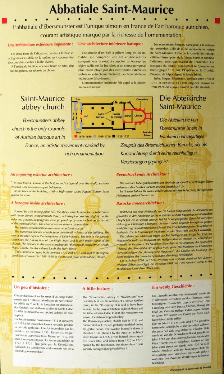 Ebersmunster - Eglise Saint-Maurice (ancienne abbatiale) - Panneau d'information 