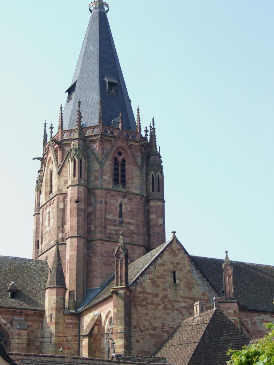 Wissembourg - Ancienne abbatiale Saints-Pierre-et-Paul - Clocher de la croisée du transept 