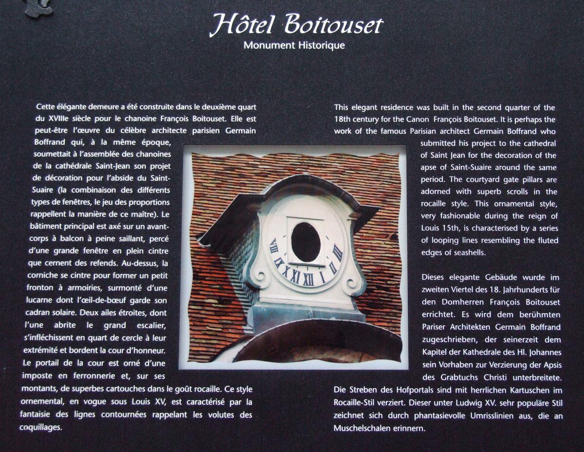 Besançon - Hôtel Boitouset - Panneau d'information 