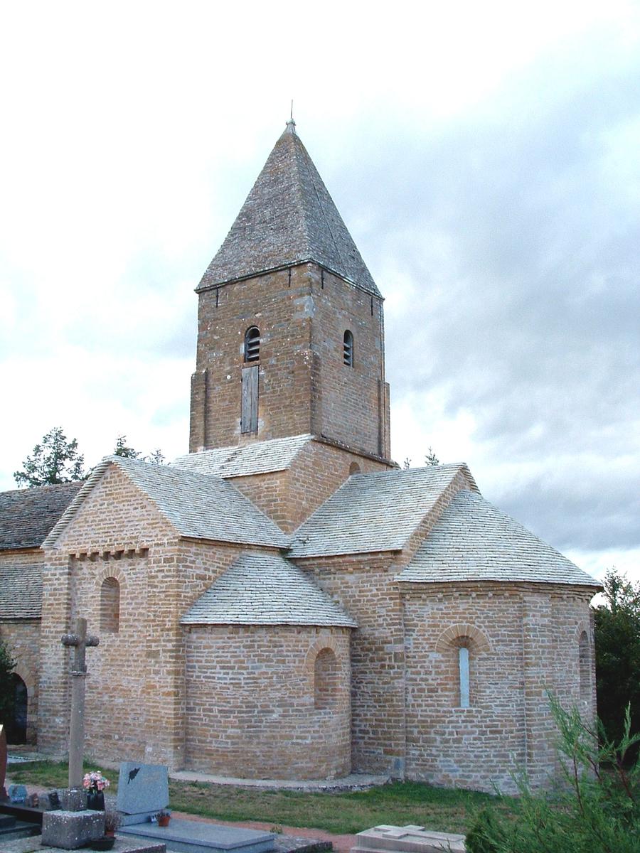 Brancion - Eglise Saint-Pierre - Clocher, abside, absidiole et transept 