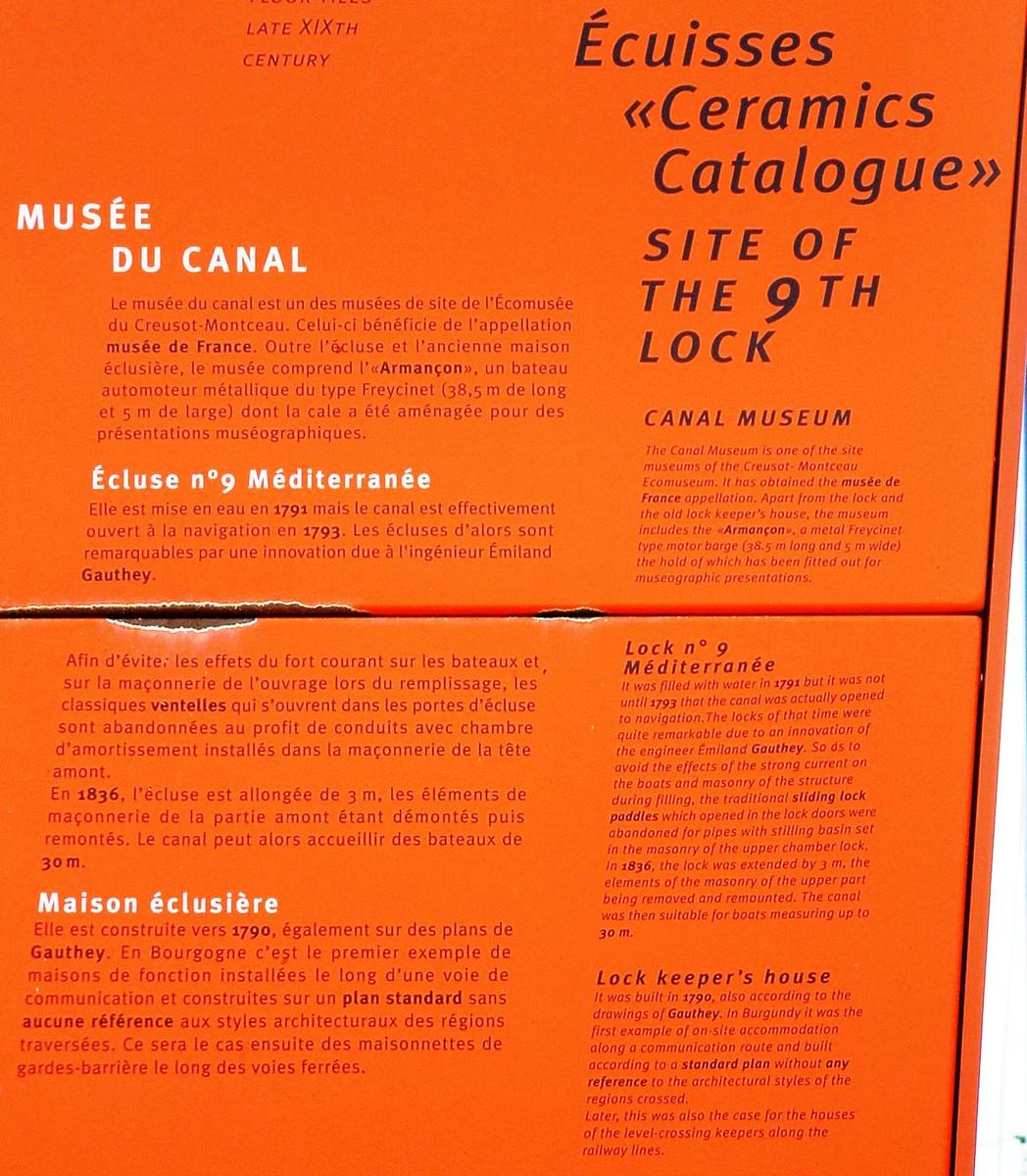 Canal du Centre - Ecuisses - Panneau d'information 