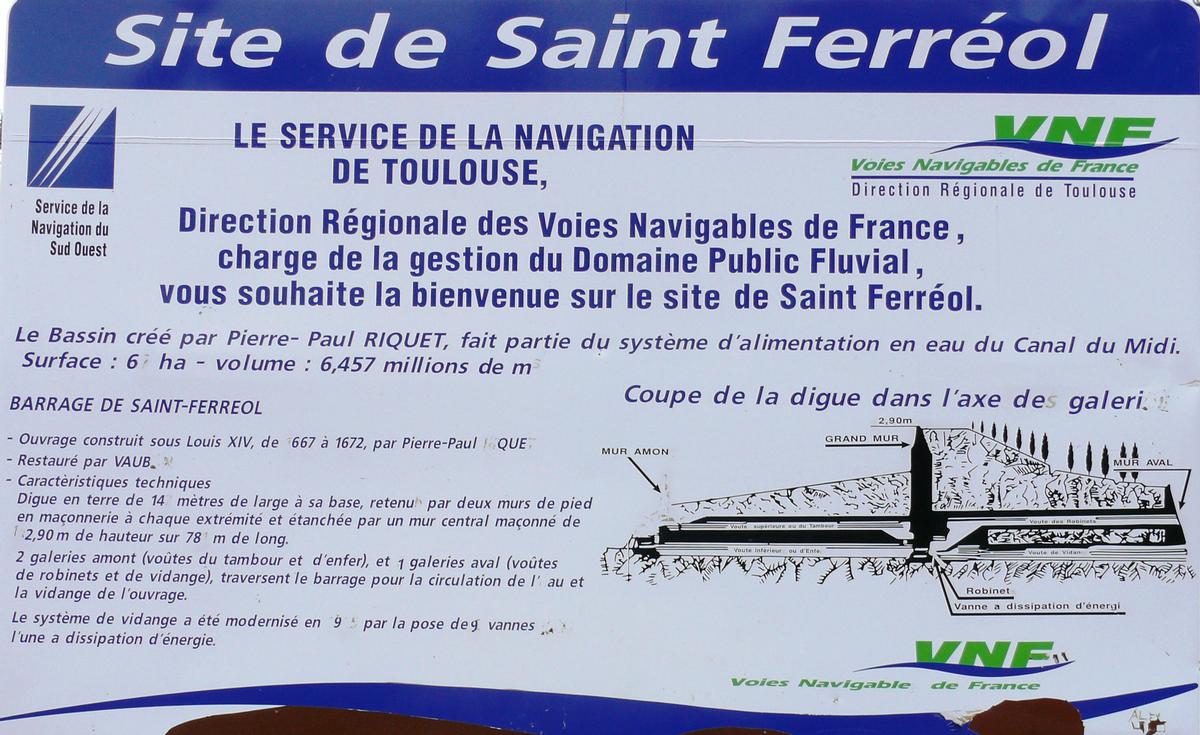 Canal du Midi - Barrage de Saint-Férréol - Panneau d'information 