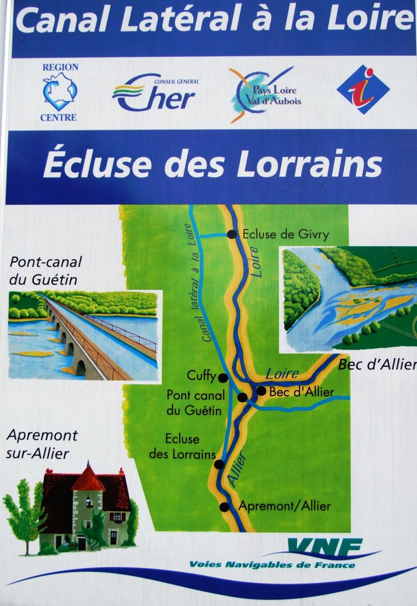Canal latéral de la Loire - Ecluse ronde des Lorrains - Panneau d'information 