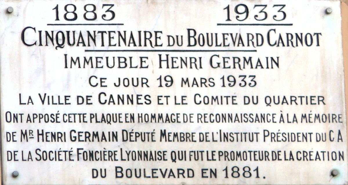 Boulevard Carnot - Plaque comm 