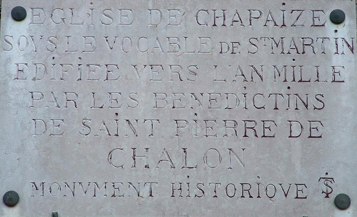 Chapaize - Eglise Saint-Martin - Plaque d'information 