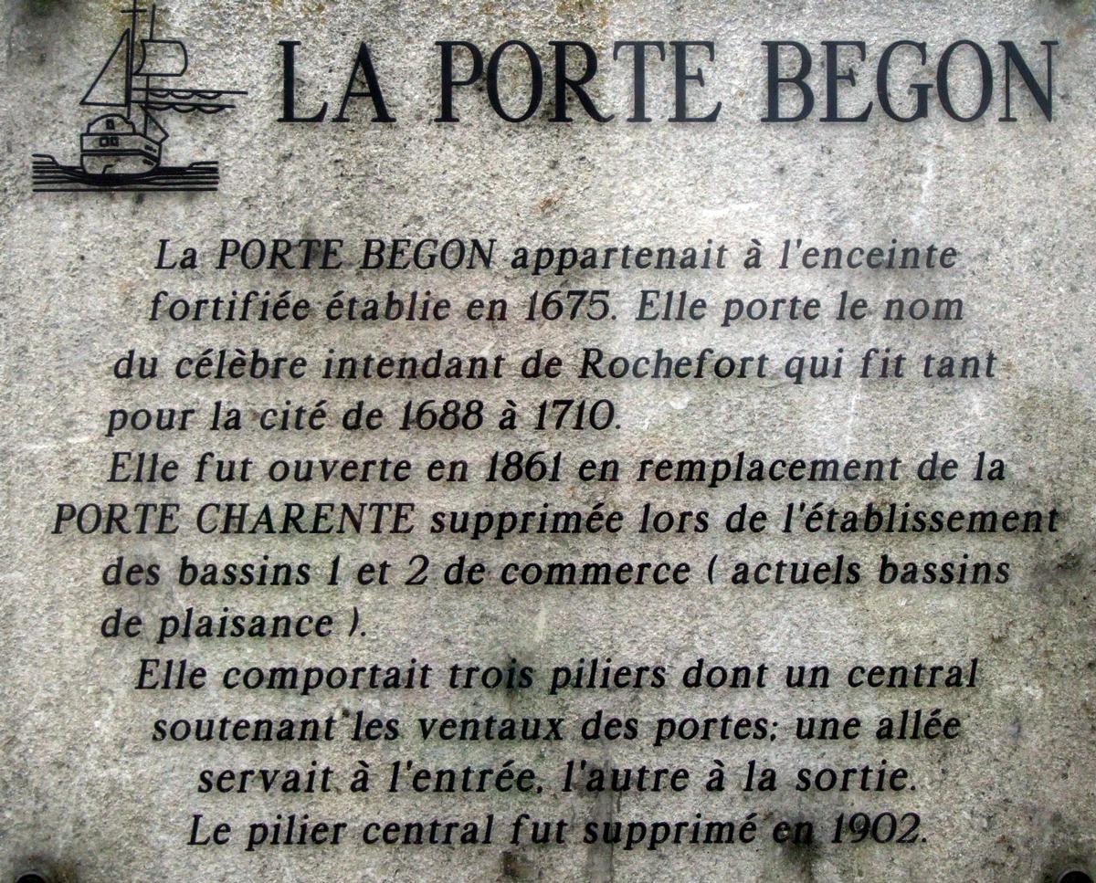 Rochefort - Remparts de la ville et de l'arsenal - Porte de Begon (1861) - Panneau d'information 