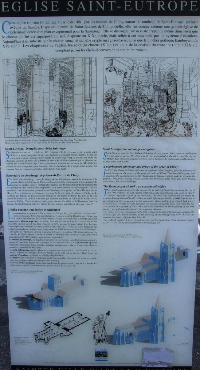 Saintes - Eglise Saint-Eutrope - Panneau d'information 