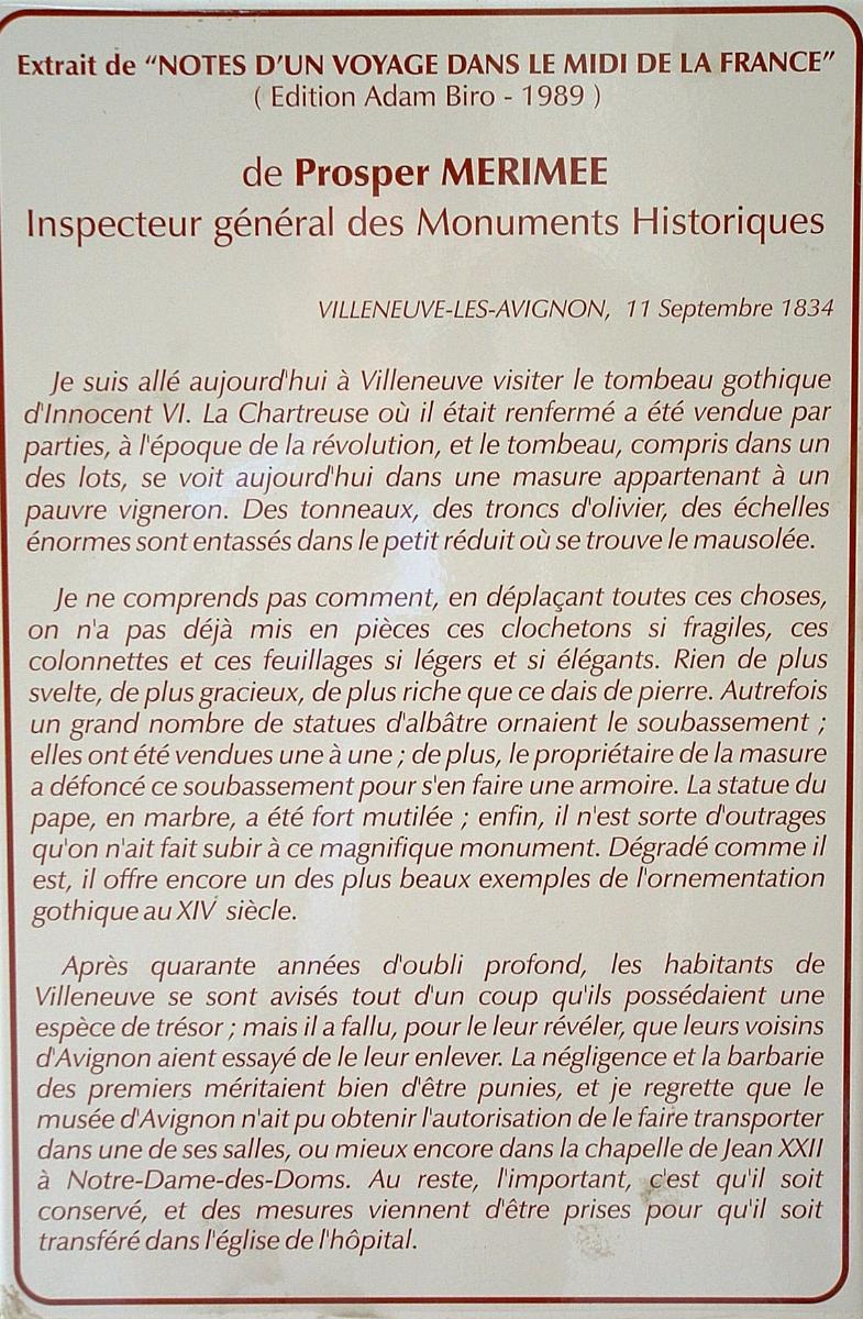 Chartreuse du Val-de-BénédictionTexte d'une lettre 