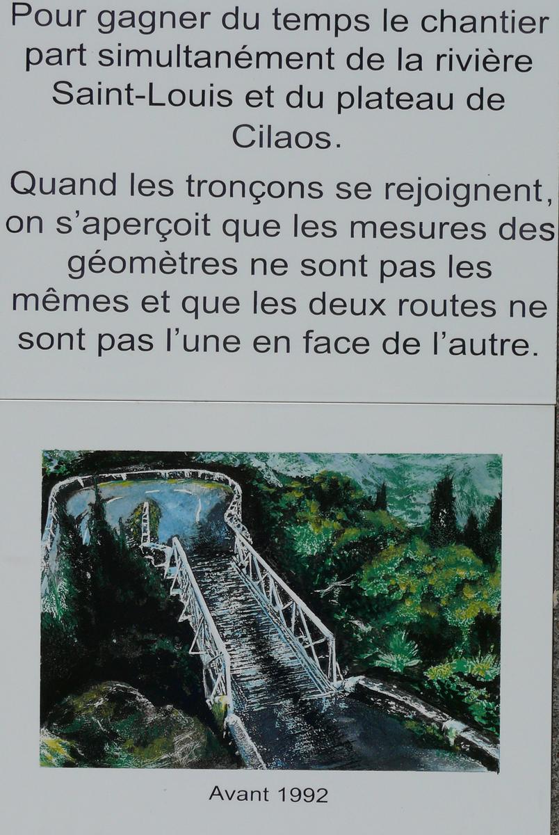 Cilaos - RN5 - Pont de la Boucle - Panneau d'information 
