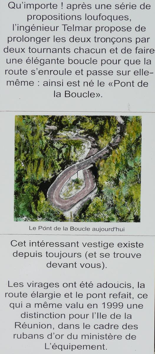 Cilaos - RN5 - Pont de la Boucle - Panneau d'information 