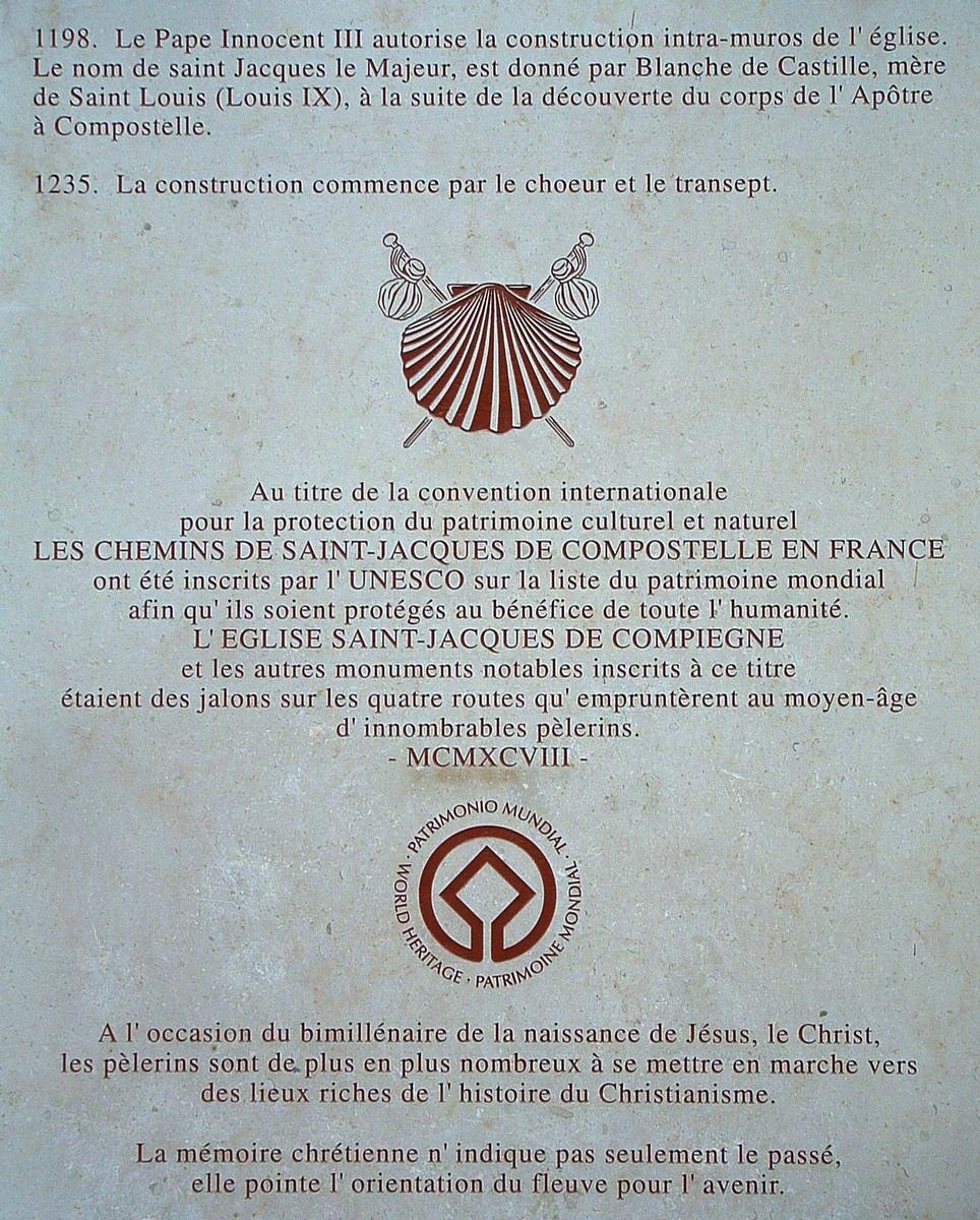 Compiègne - Eglise Saint-Jacques - Panneau d'information 