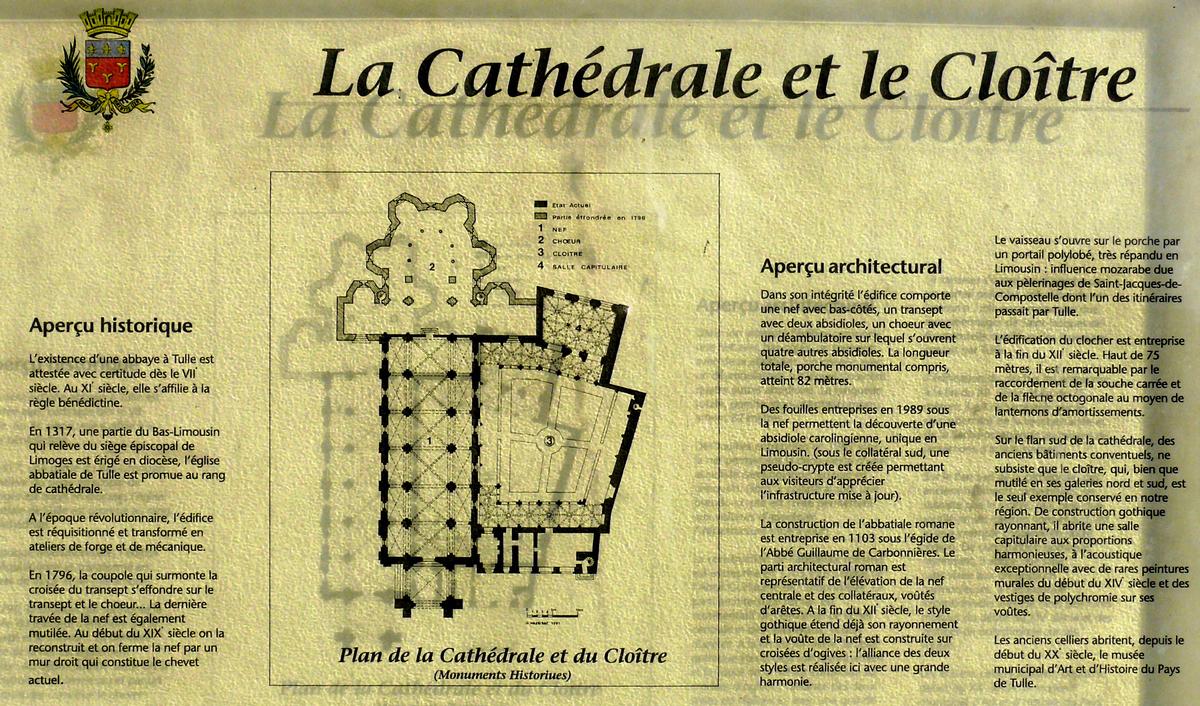 Tulle - Cathédrale Notre-Dame - Panneau d'information 