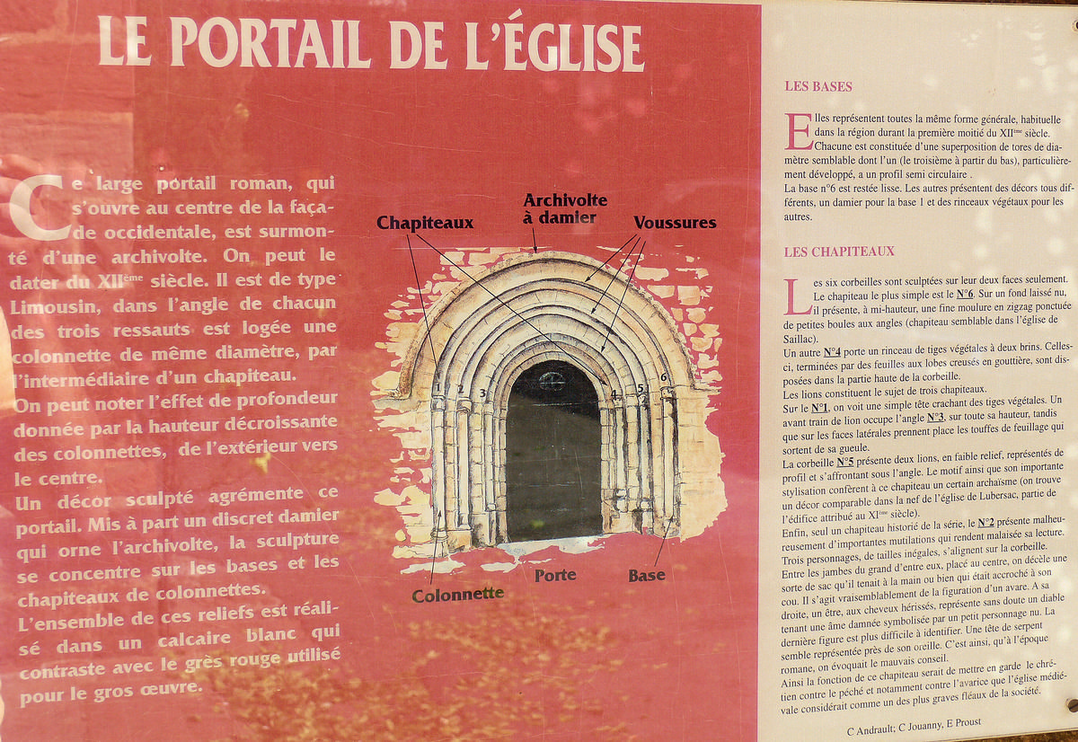 Meyssac - Eglise Saint-Vincent - Panneau d'information 