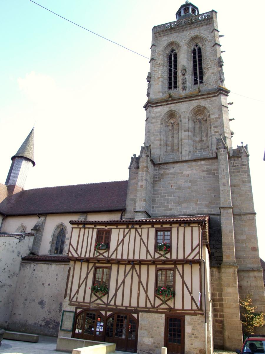 Felletin - Eglise Sainte-Valérie - Clocher-porche vu du nord 