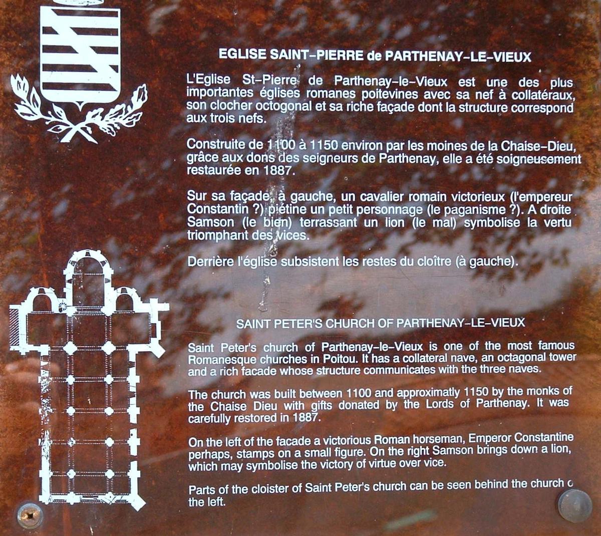 Parthenay-le-Vieux - Eglise Saint-Pierre - Panneau d'information 
