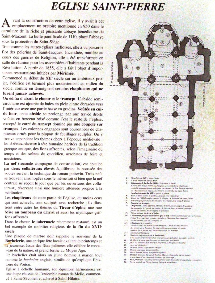 Melle - Eglise Saint-Pierre - Panneau d'information (français) 