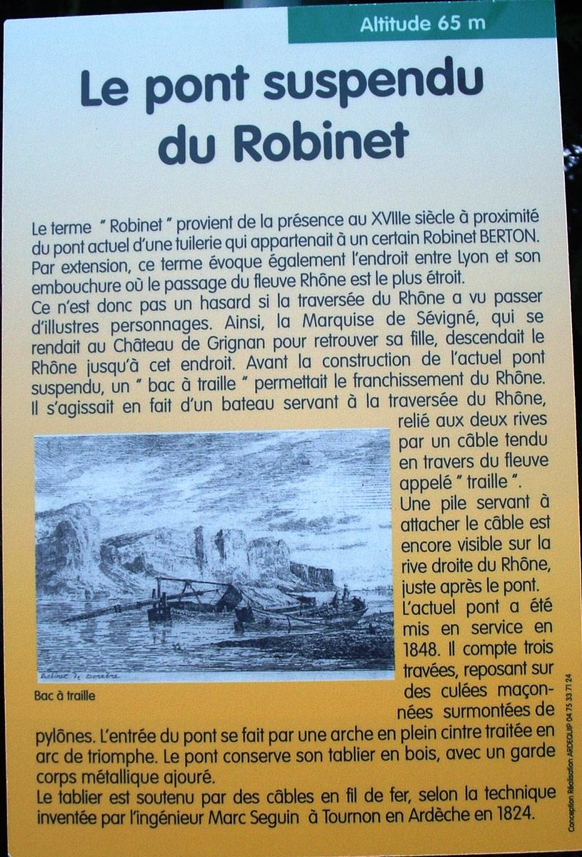 Donzère - Pont du Robinet sur le Rhône - Panneau d'information 