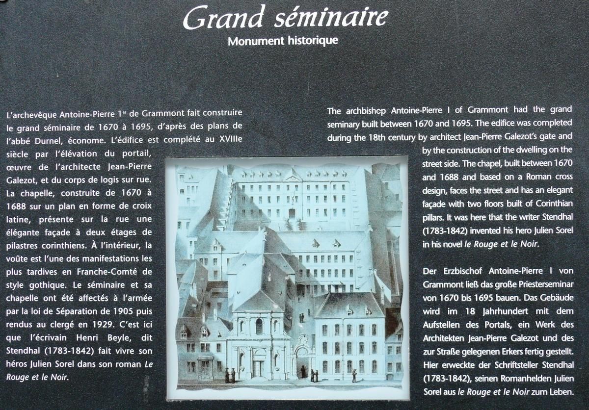 Besançon - Grand Séminaire - Panneau d'information 
