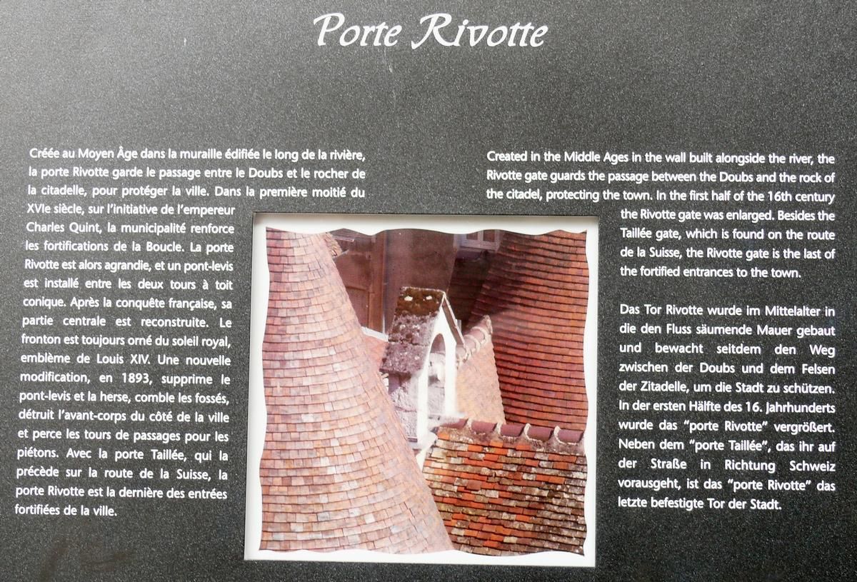 Besançon - Porte Rivotte - Panneau d'information 