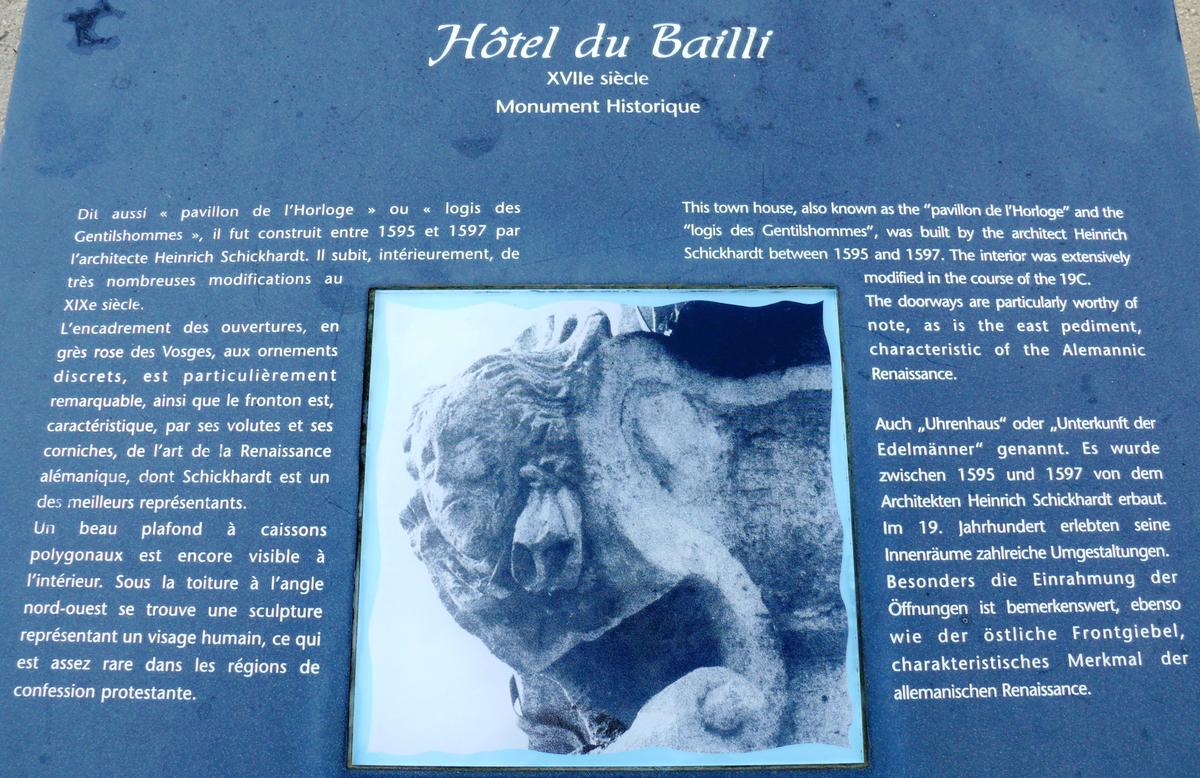 Montbéliard - Hôtel du bailli (château) - Panneau d'information 