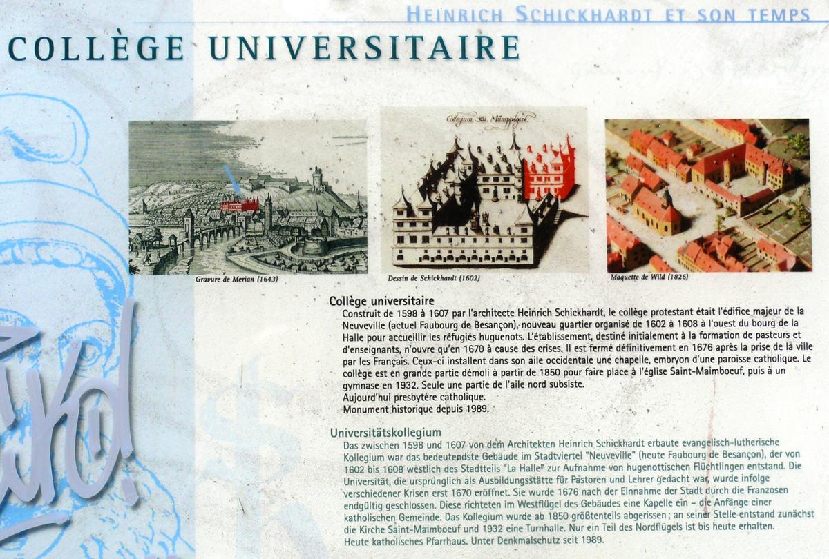 Montbéliard - Collège universitaire - Panneau d'information 