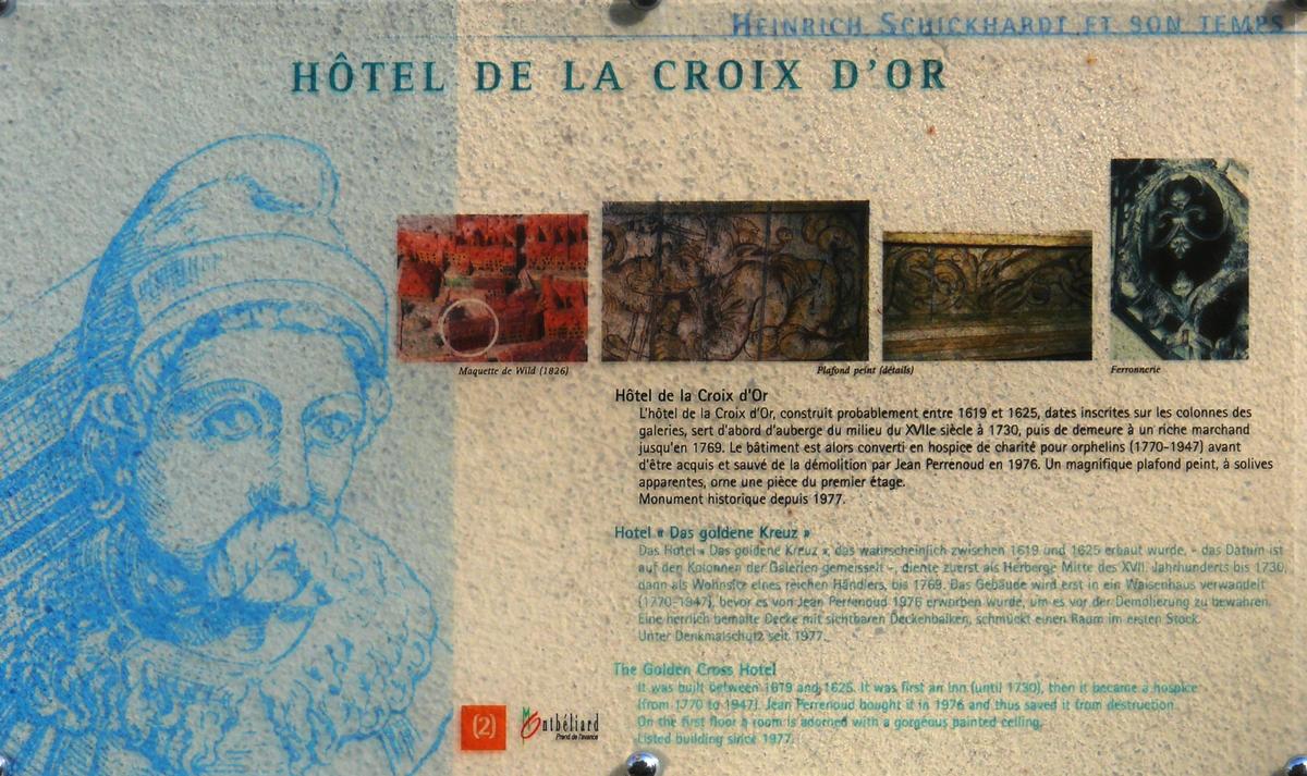 Montbéliard - Hôtel de la Croix d'Or - Panneau d'information 