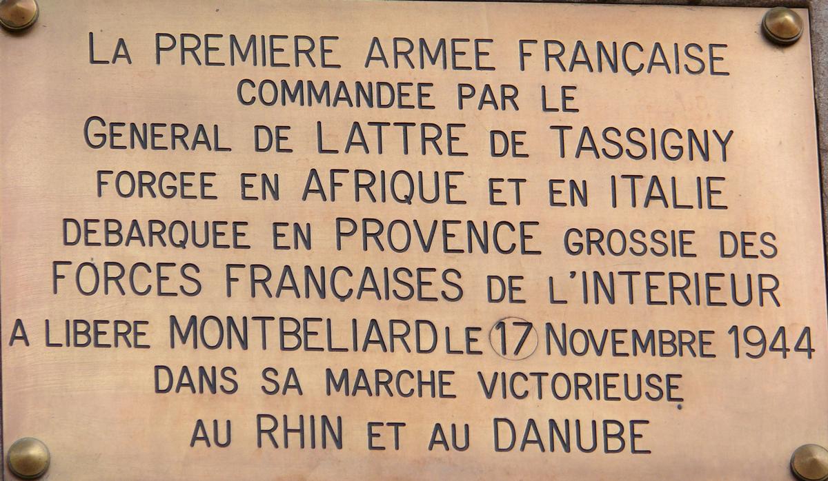 Montbéliard - Hôtel de ville - Plaque commémorative 1944 