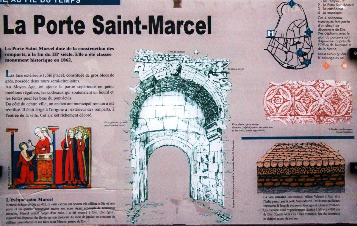 Die - Remparts - Porte Saint-Marcel - Panneau d'information 