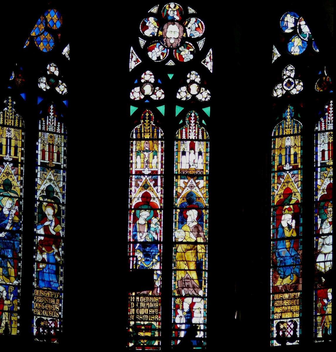 Evreux - Cathédrale Notre-Dame - Vitraux des fenêtres hautes du choeur 