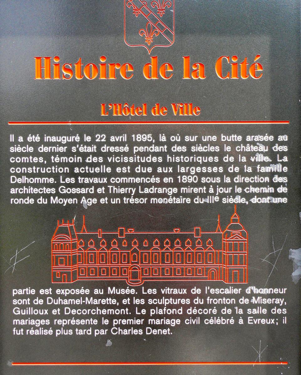 Evreux - Hôtel de ville - Panneau d'information 