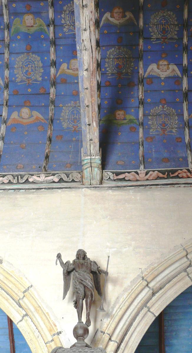La Roche-Maurice - Eglise Saint-Yves et enclos paroissial - Peintures du plafond lambrissé 