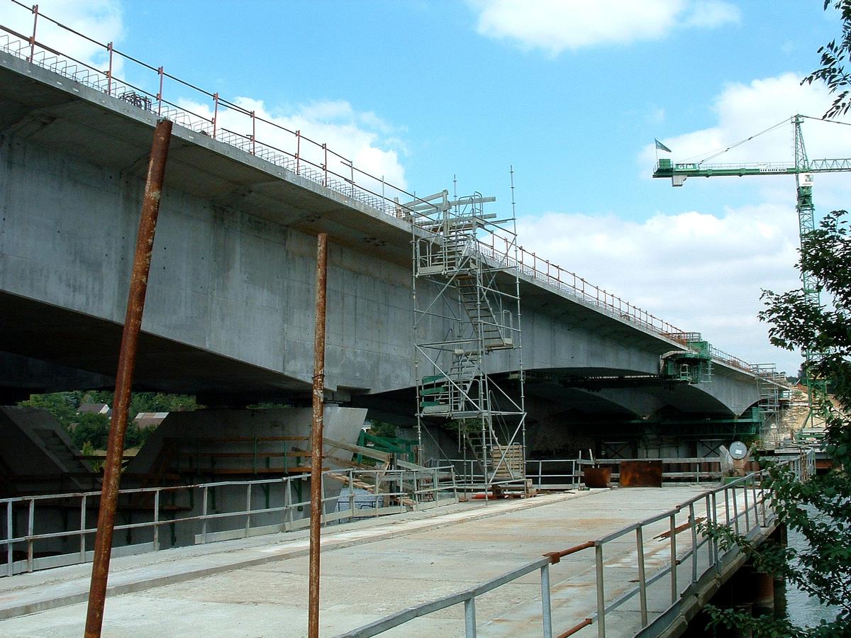 Francilienne - N104 - Doublement du pont sur la Seine à Corbeil-Essonnes Equipage mobile pour le clavage de la travée centrale