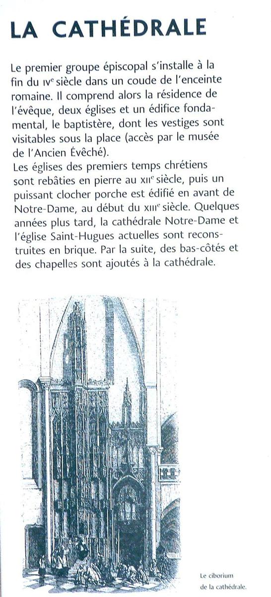 Grenoble - Cathédrale Notre-Dame - Panneau d'information 