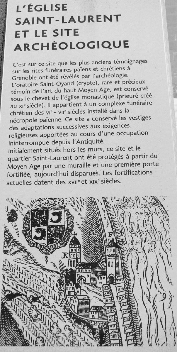 Musée archéologique de Grenoble - Eglise Saint-Laurent et crypte Saint-Oyand - Panneau d'information 