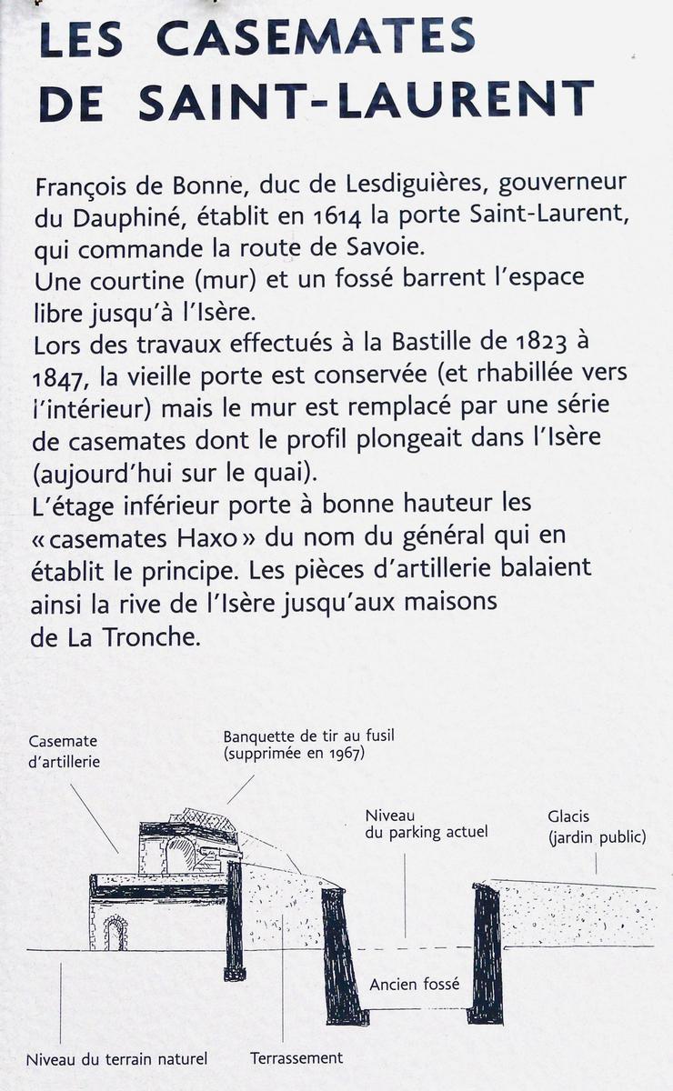 Grenoble - Casemates Saint-Laurent - Panneau d'information 