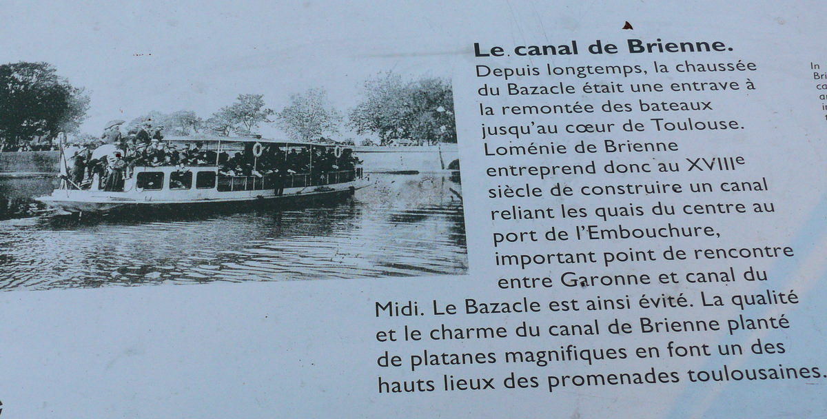 Toulouse - Canal de Brienne - Panneau d'information 