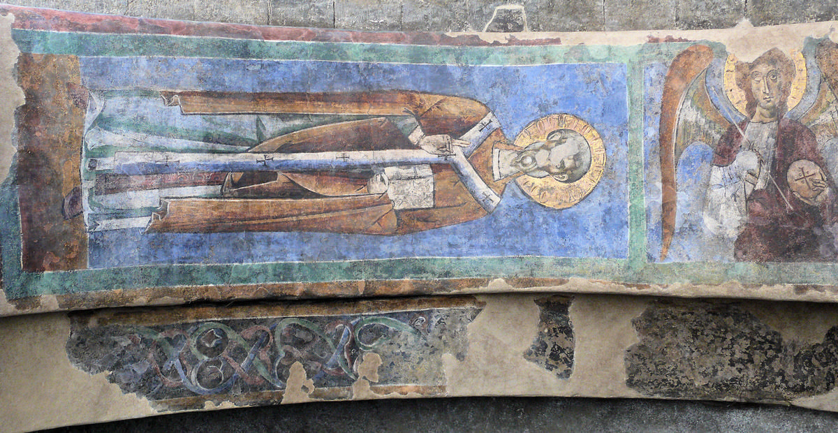 Le Puy-en-Velay - Cathédrale Notre-Dame - Porche occidental: fresque d'une voûte 
