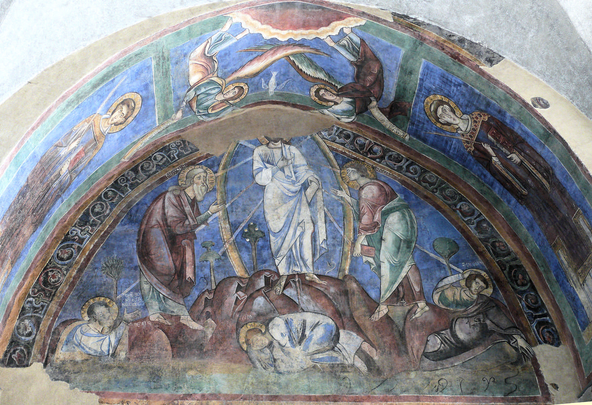Le Puy-en-Velay - Cathédrale Notre-Dame - Porche occidental: fresque sud de la Transfiguration 