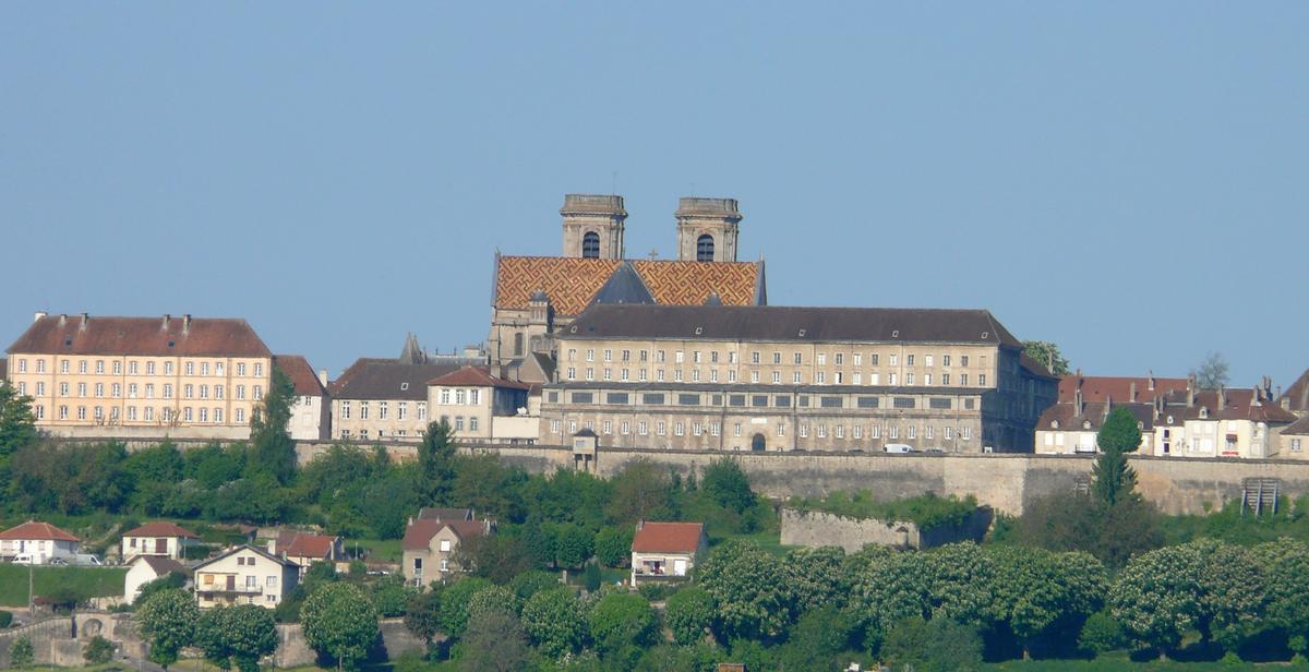 Langres - Remparts côté Est avec la cathédrale Saint-Mammès 