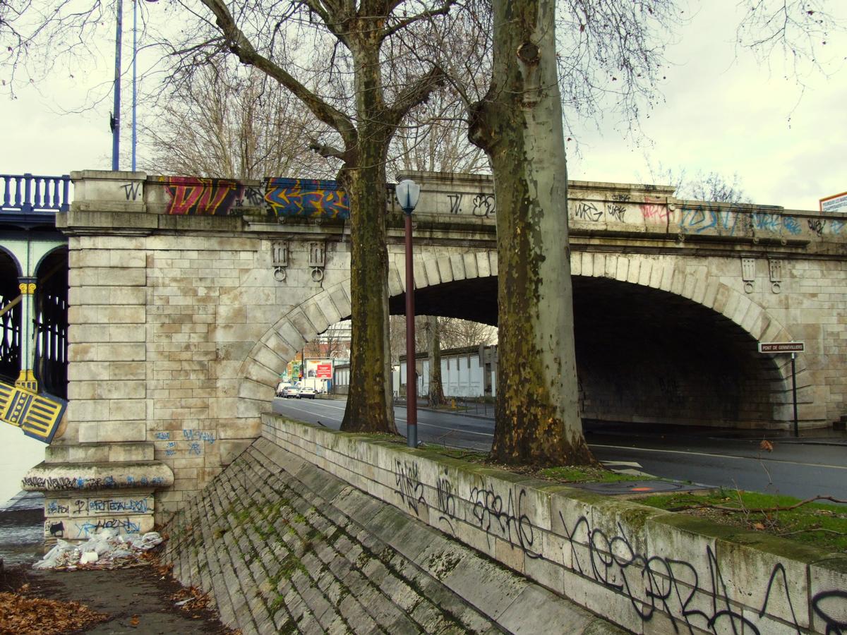 Pont de Gennevilliers sur la Seine - Ouvrage de rive en maçonnerie 
