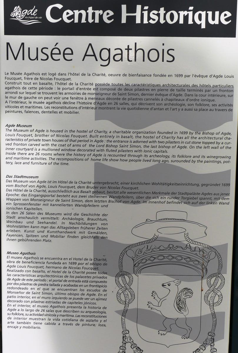 Agde - Musée Agathois - Panneau d'information 