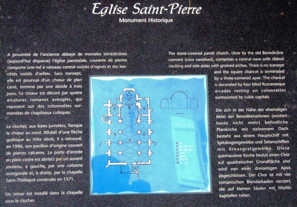 Château-Chalon - Eglise Saint-Pierre - Panneau d'information 