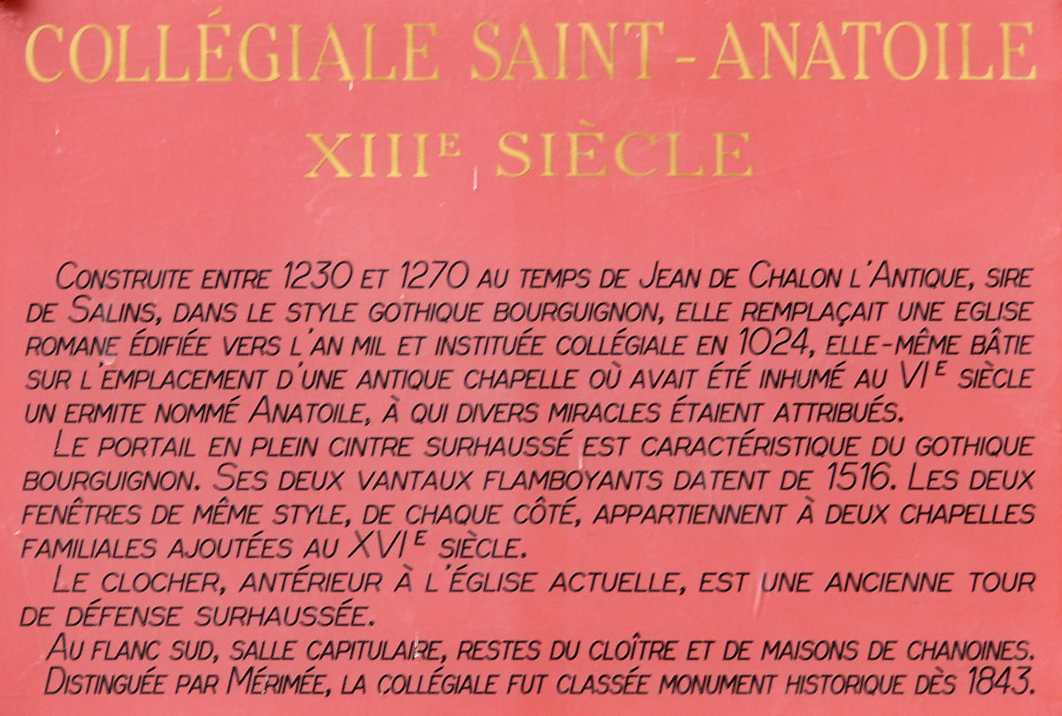 Salins-les-Bains - Collégiale Sainte-Anatoile - Panneau d'information 