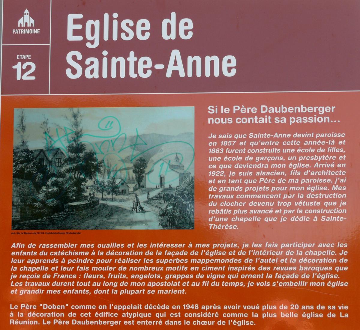 La Réunion - Saint-Benoît - Sainte-Anne - Panneau d'information en français 