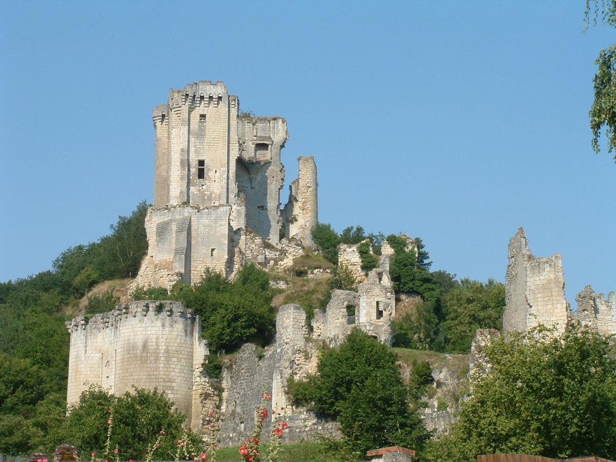 Château de Lavardin - Ensemble: les deux enceintes, la chemise du donjon et le donjon 